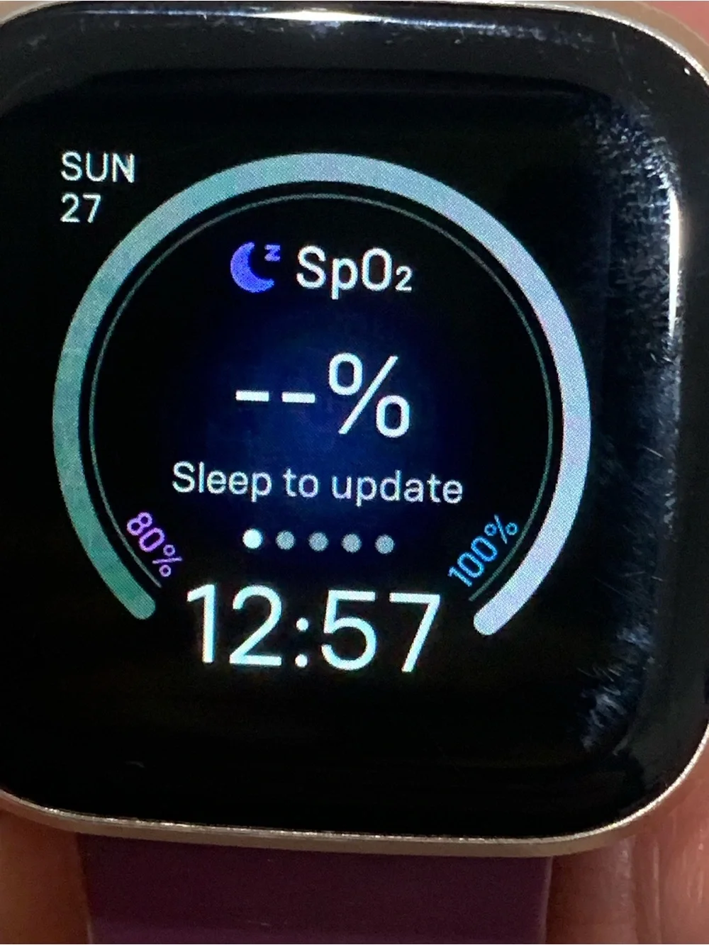 fitbit Versa 2 Plum Silicone Smartwatch with Rose Gold Case